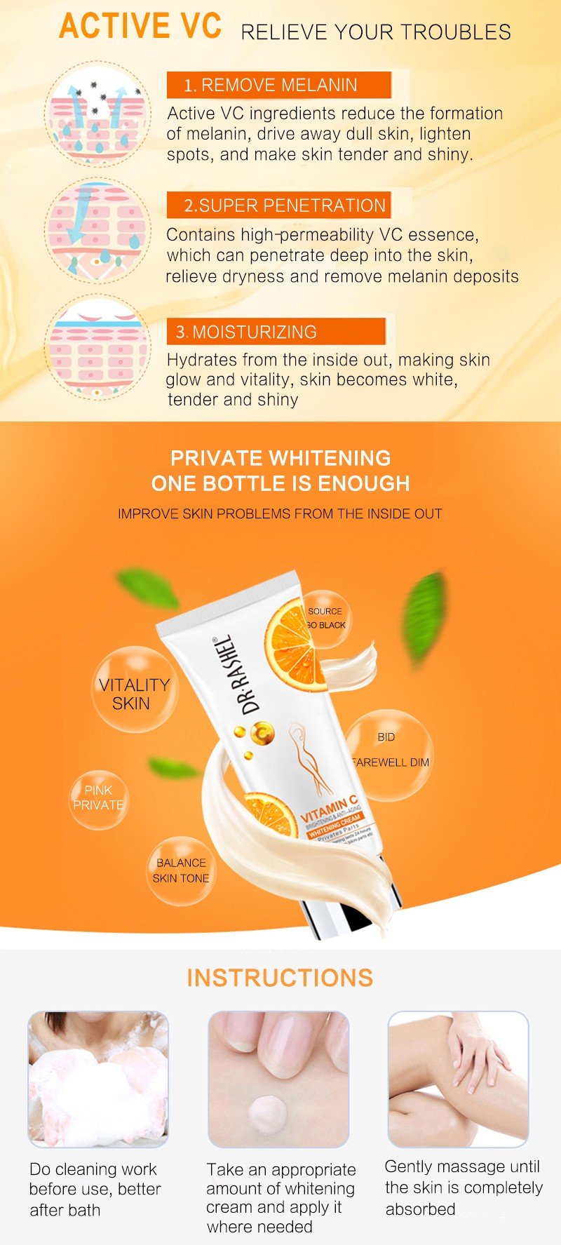 Dr-Rashel Vitamin C Private Parts Whitening Cream – Dr-Rashel Official